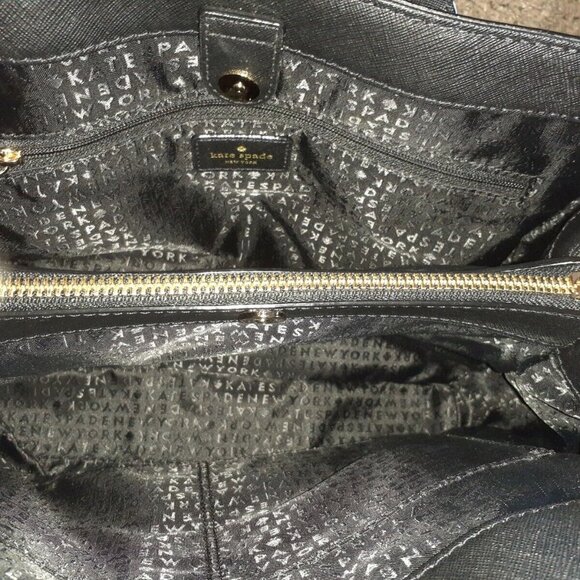 KATE SPADE-LAUREL WAY-EVANGELIE LEATHER SATCHEL/SHOULDER/XBODY-BLACK-NEW W/TAG - Picture 8 of 9